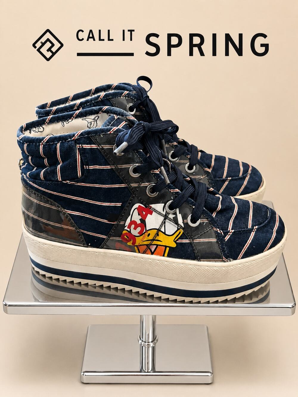 Call It Spring x Disney Donald Duck Platform High Top Sneakers Women’s 8